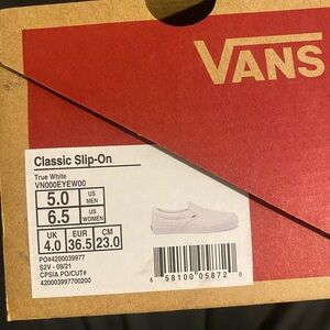 Vans True White Classic Slip-On Sneakers